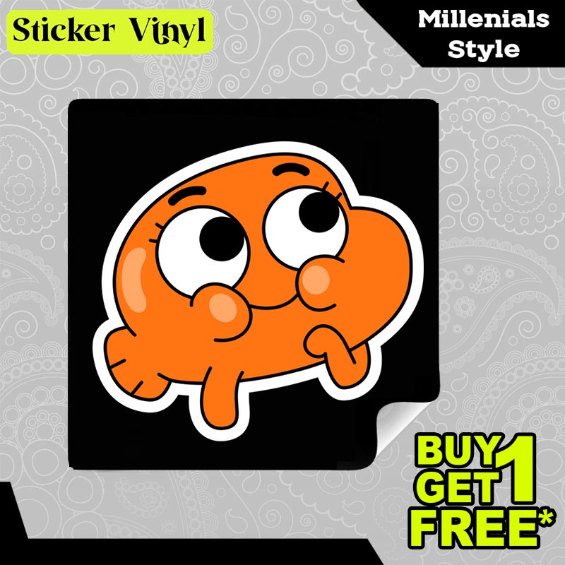 

Stiker Sticker The Amazing World of Gumball Darwin Watterson Karakter Ikan Lucu dan Imut Aesthetic Bahan Vinyl Satuan Anti Air