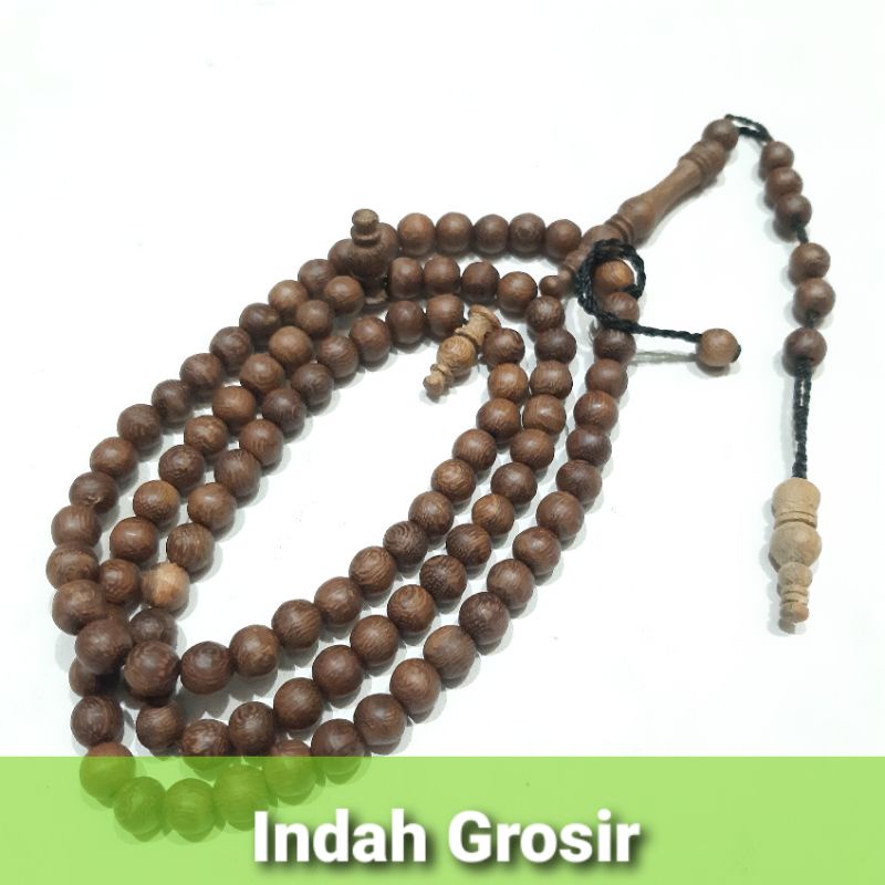 Tasbih Gali Kelor Natural 99butir 9mm Bandul