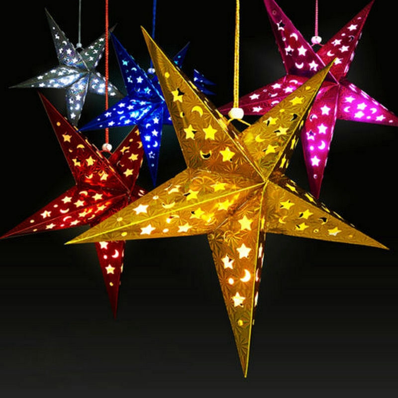 30cm Hanging Paper Star Festival Lampshade Wedding Birthday Party DIY Decoration Christmas Ornaments