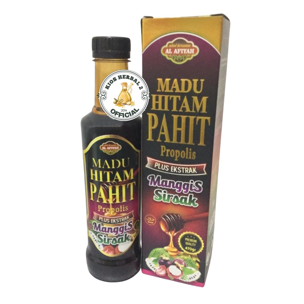 madu hitam pahit propolis plus ekstrak manggis sirsak 470gr,madu ,madu hitam pahit,madu pahit