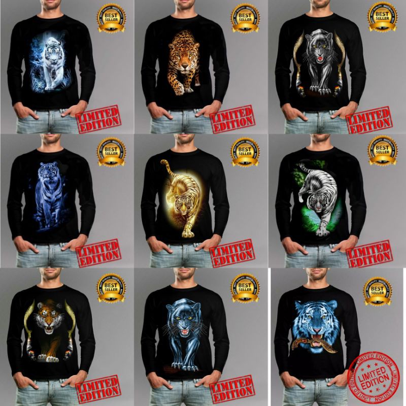 Kaos Distro Pria gmb Macan lengan panjang