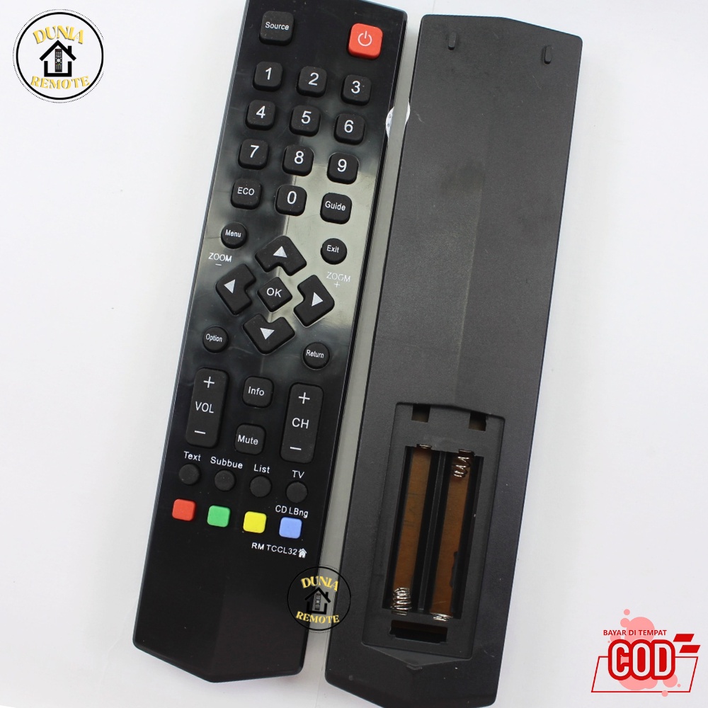 Remot Remote TV TCL 32B3 LED LCD FHD Digital TV / DVB T2 40B3 32B3 SERI B3 tanpa setting