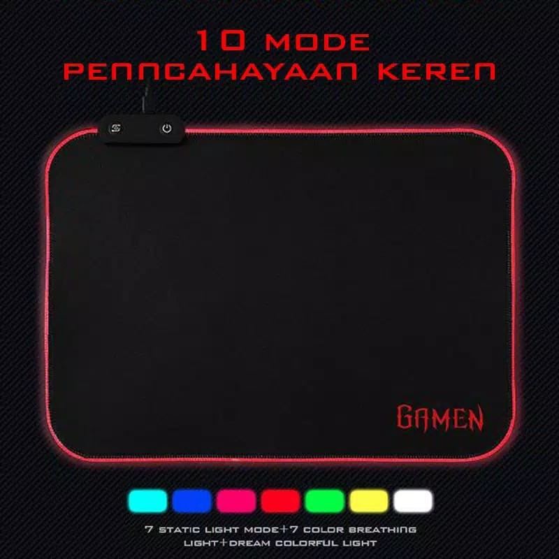 B_    MousePad RGB GAMEN GP HALO Gaming Anti Slip Rubber - Black