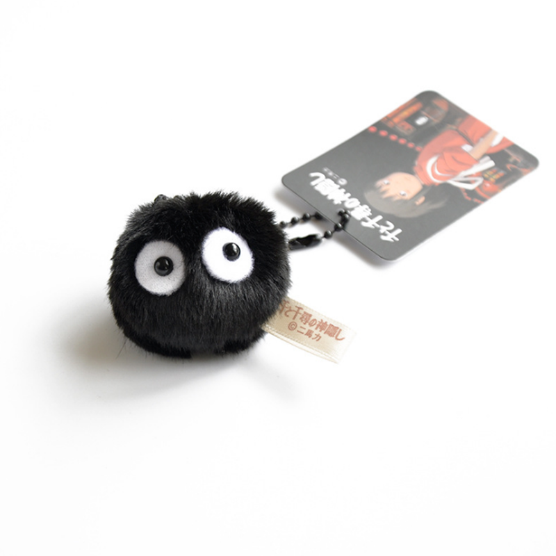 We Flower Gantungan Kunci Bentuk Bola Pom Pom Bahan Bulu Warna Hitam