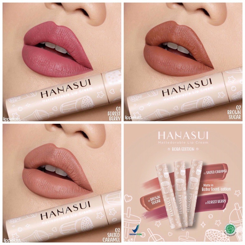 HANASUI MATTEDORABLE LIPCREAM &amp; Boba edition