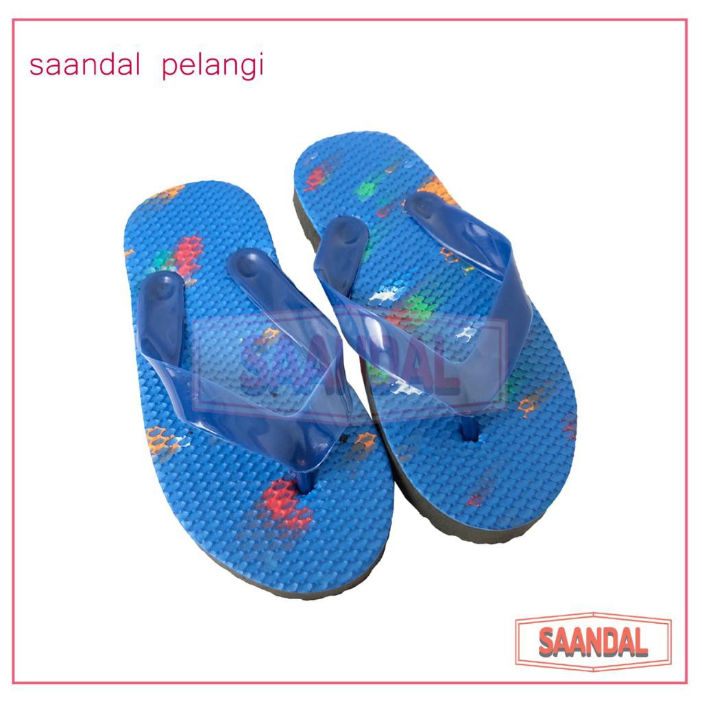 Sandal Jepit Anak Pelangi by Saandal Indonesia (BISA SATUAN COD)