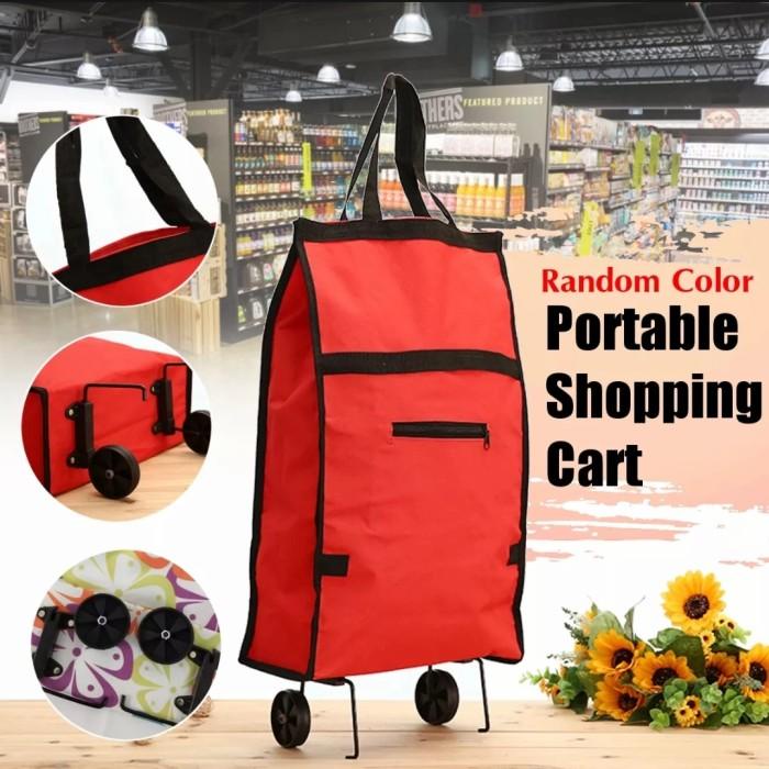Tas Belanja Lipat Tas Troli Belanja Roda Tas Kantong Keranjang Belanja