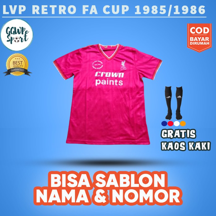 JERSEY RETRO LVP HOME 1985 1986 FA CUP WINNER KUALITAS JAMINAN TERBAIK GRATIS KAOS KAKI