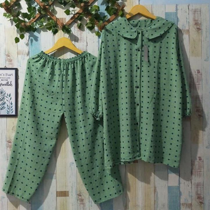 Special Price.. LD 120 SETELAN TUNIK RUBIAH JUMBO/SETCEL TUNIK CRINKLE AIRFLOW URAGIRI JUMBO/SETCEL 