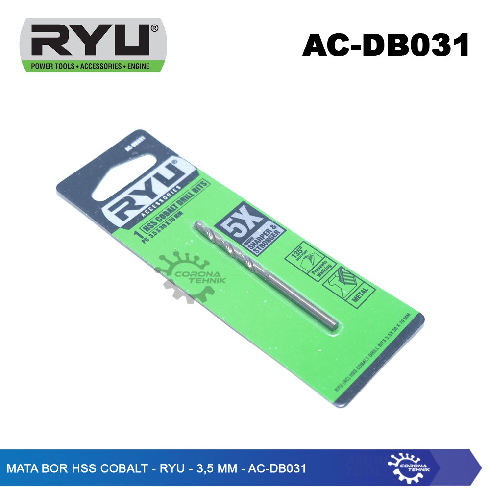 AC-DB031 - Mata Bor HSS Cobalt - RYU - 3,5 mm