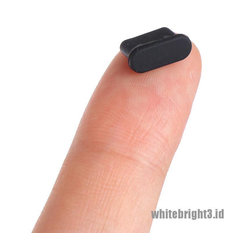 &lt; White3 &gt; 5pcs Tutup port charger USB Tipe-c anti Debu