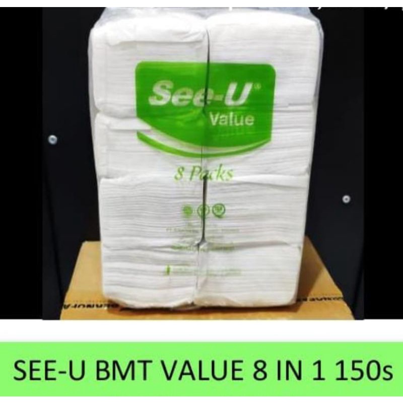 TISSUE SEE-U value / potong (8 in 1 150's)