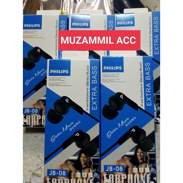 HF/HENDSET EARPHONE PHILIPS JB -08 UNIVERSAL BIASA SEMUA HP SUARA SUPER BASS
