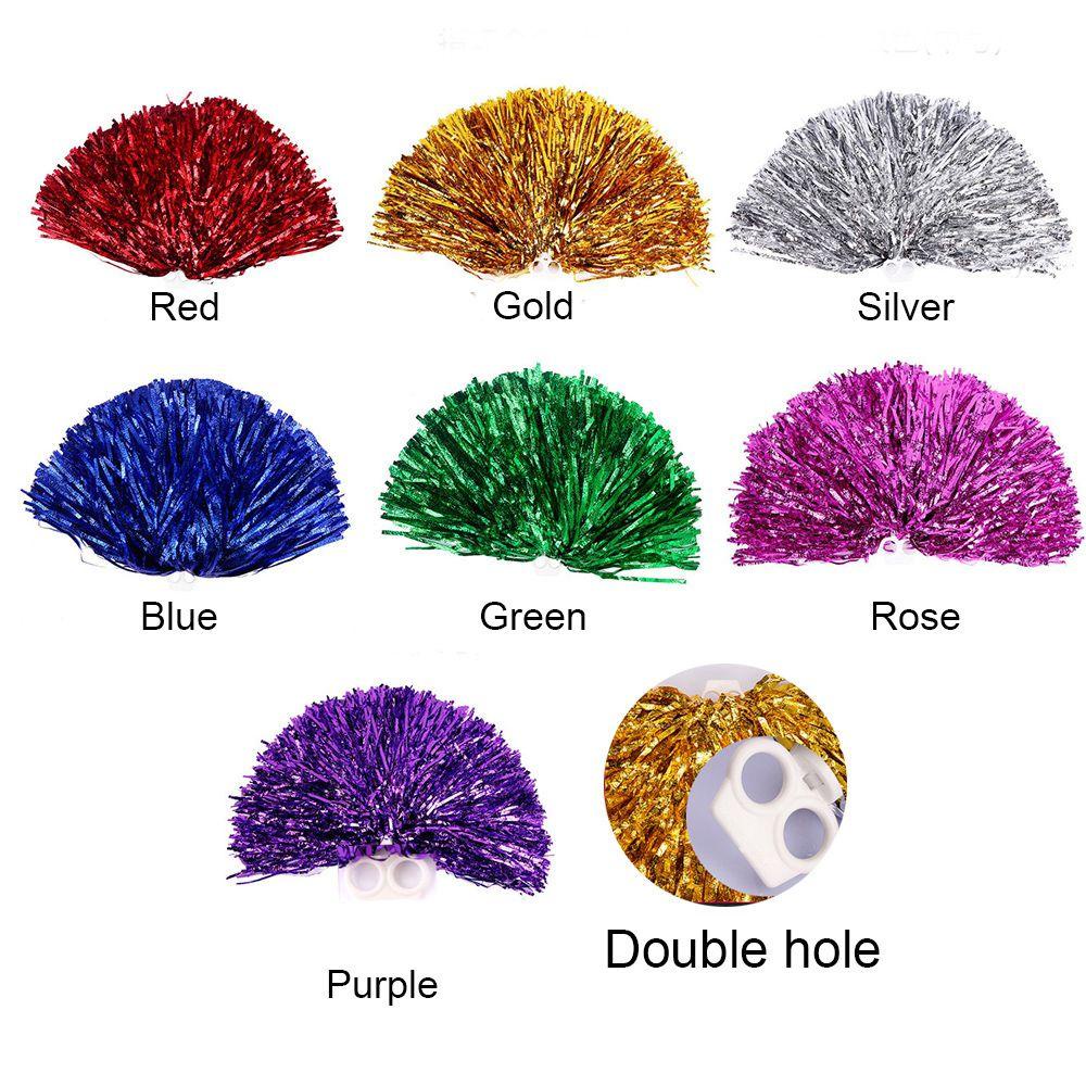 CHOOKYY 1pc/1pasang Cheerleader Pompom Konser Fancy Double hole handle Penghias Pesta Tari