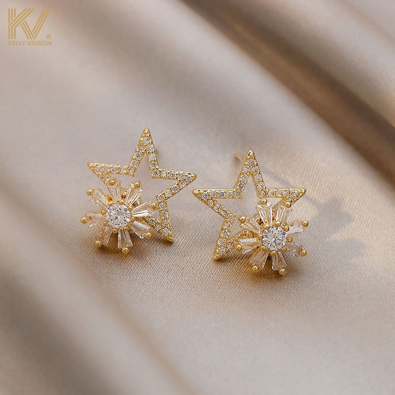 Siy Anting Tusuk Fashion Kristal Indah Untuk Wanita Gadispestadekorasi Natal