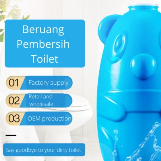 Beruang Kloset Pembasmi Kuman Toilet Cleaner Pembersih Penyegar WC Closet Kloset Toilet 60 Hari Toilet Cleaner Magic Automatic Flush / Pembersih Penyegar Anti Kerak Kloset Duduk tabung Beruang Penyegar Toilet Automatic Closet Cleaner Blue Clean Pembersih