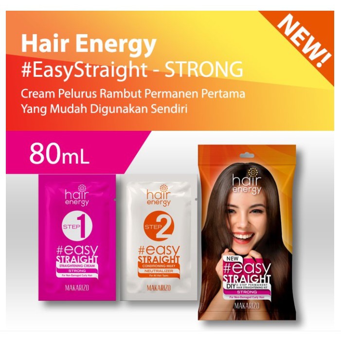 MAKARIZO EASY STRAIGHT HAIR ENERGY STRONG 80ml - For Non-Damaged Curly Hair