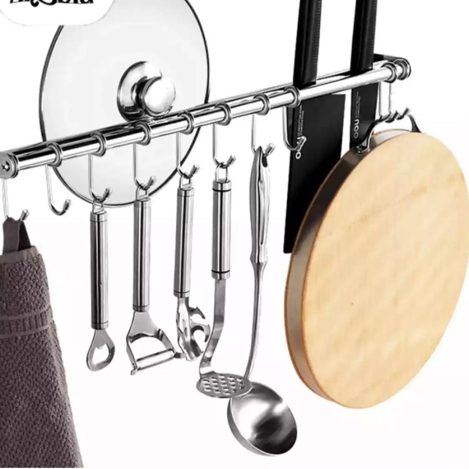 Ready Terjamin Rak Dapur / Rak Dinding Gantung Alumunium Stainles/ gantungan peralatan dapur/rak gan