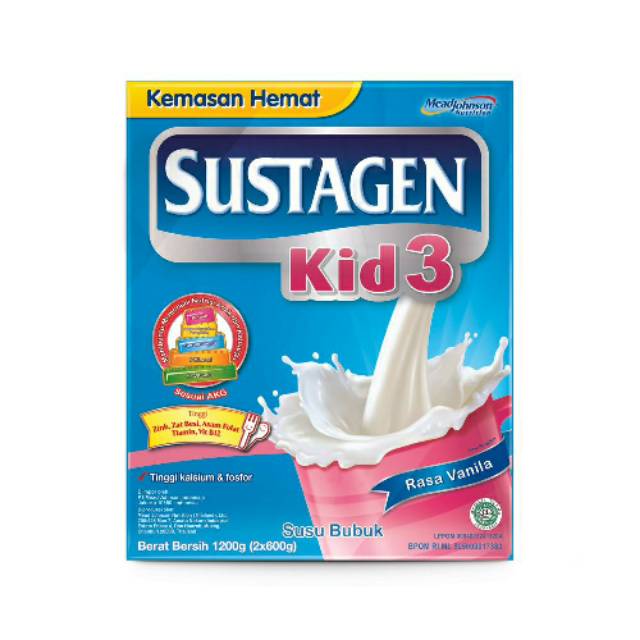 SUSTAGEN Kid 3+ Vanila Box 1200g - Rasa Vanilla 1200gr 1.2kg
