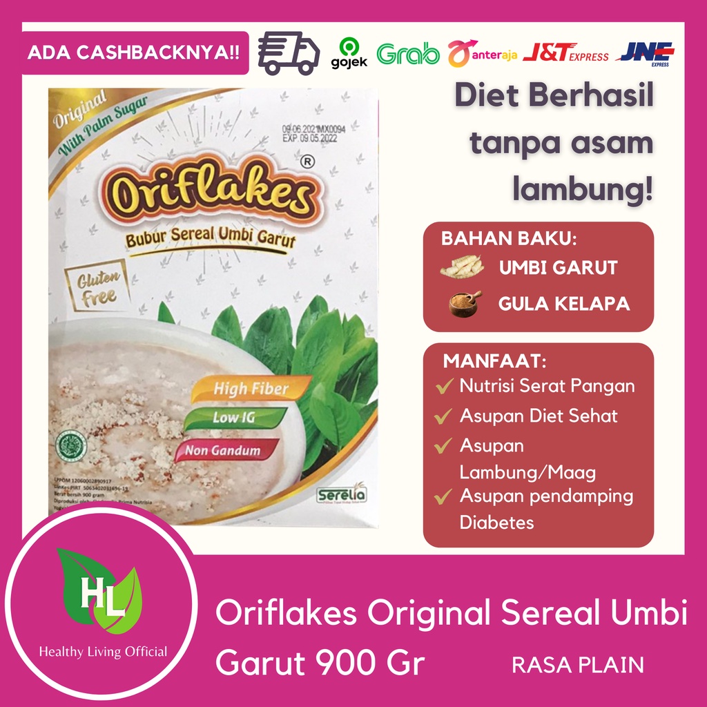 

ORIFLAKES SEREAL UMBI GARUT 900GR ORIGINAL PALM SU MEREDAKAN MAAG GERD