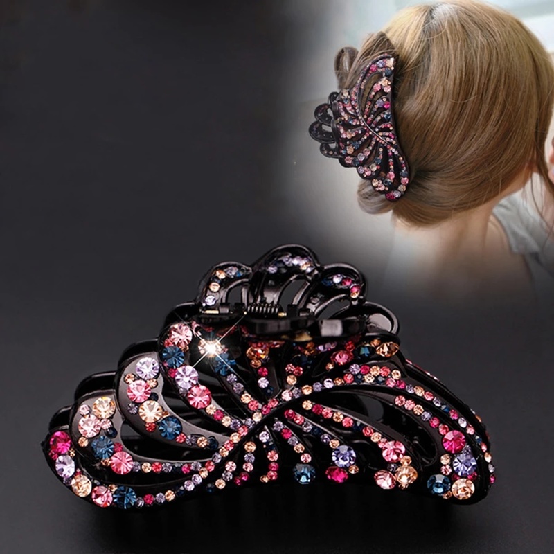 Korean New Rhinestone Hairpin Crystal Ponytail Hair Clip Women Fashion Wild Hair Accessories