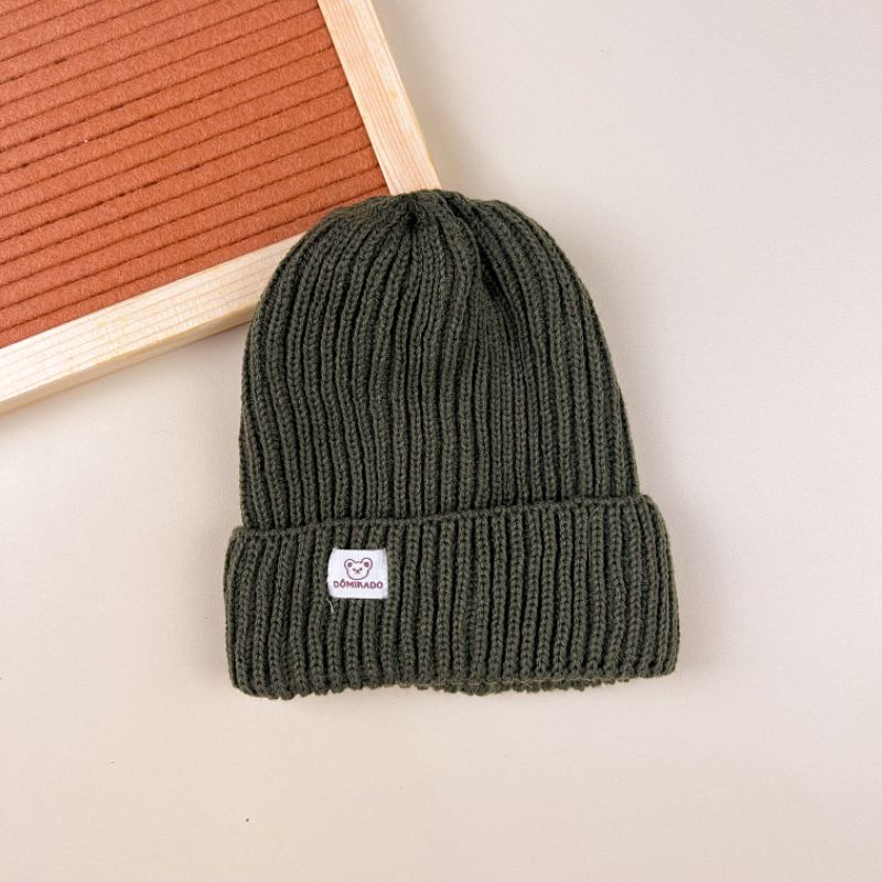 Domikado | Beanie Hat | Beanie hat anak | Topi rajut anak premium-Army