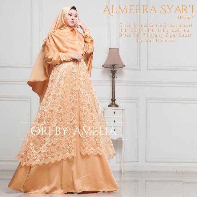 GAMIS COMBI BRUKAT GAUN PESTA SYARI \