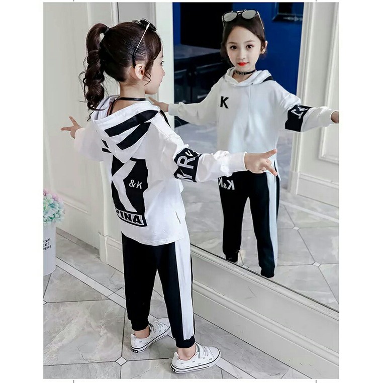 Baju setelan Anak Perempuan Baju &amp; Celana Panjang rina Hoodie ZP