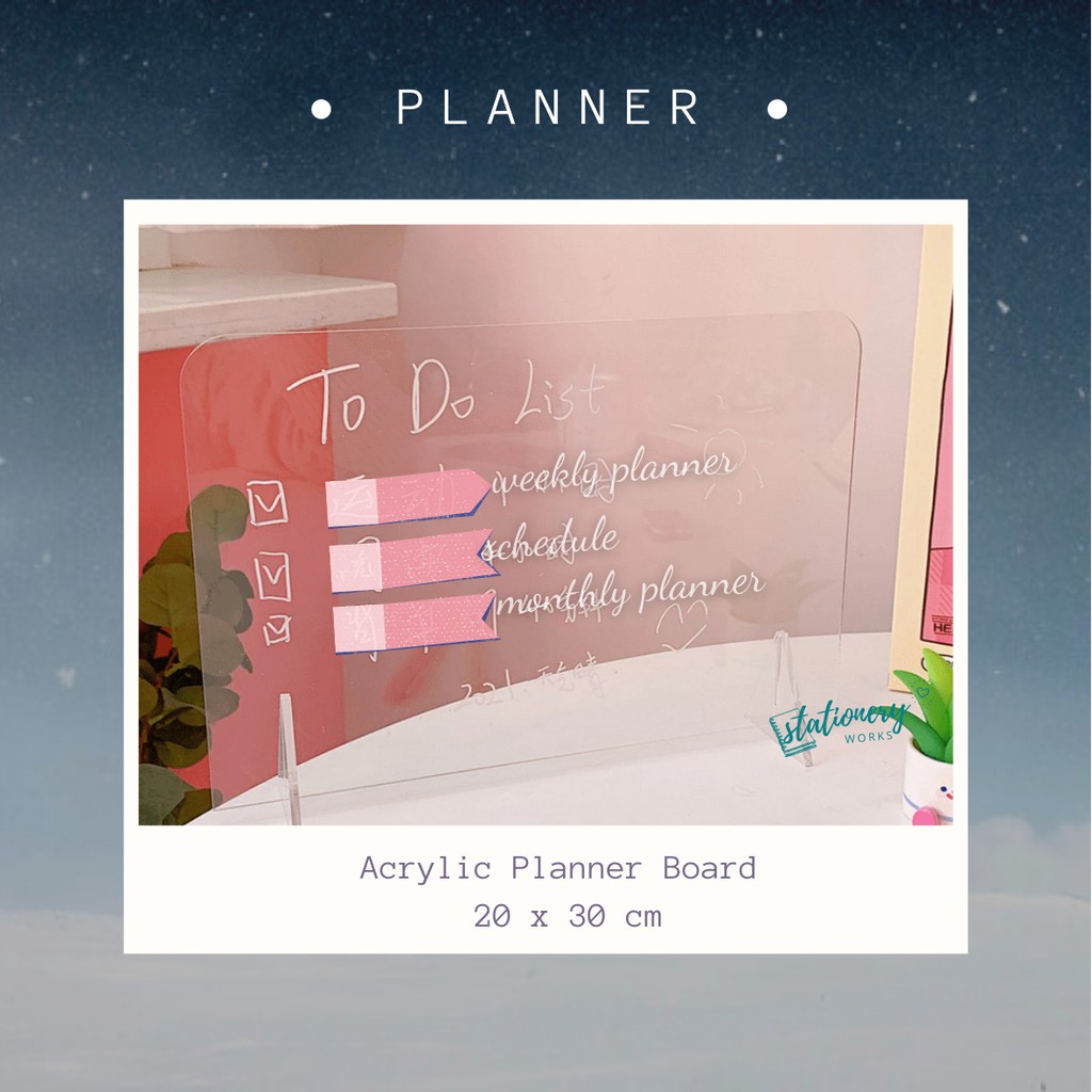 

Papan tulis acrylic aesthetic - Weekly Planner - acrylic planner board - spidol erasable