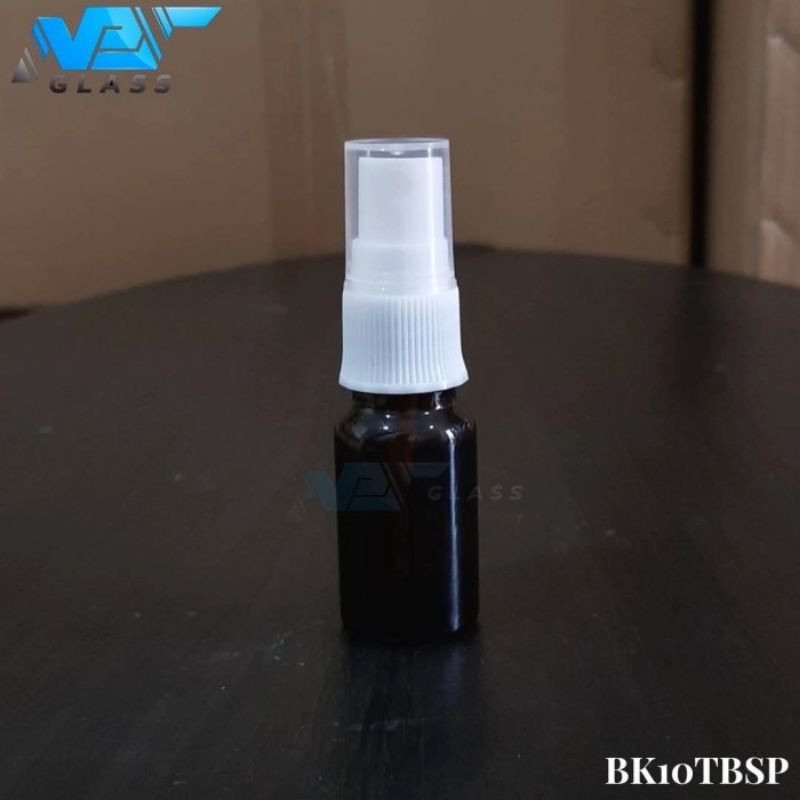 botol spray 10ml kaca tebal coklat / amber / botol kaca 10ml tutup spray