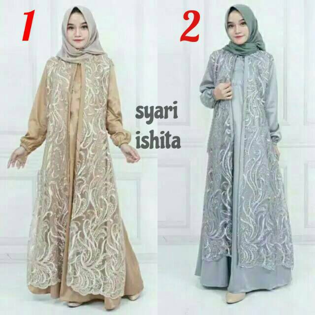  Batik  permata Gamis  muslim gamis  syari brukat tile murah 