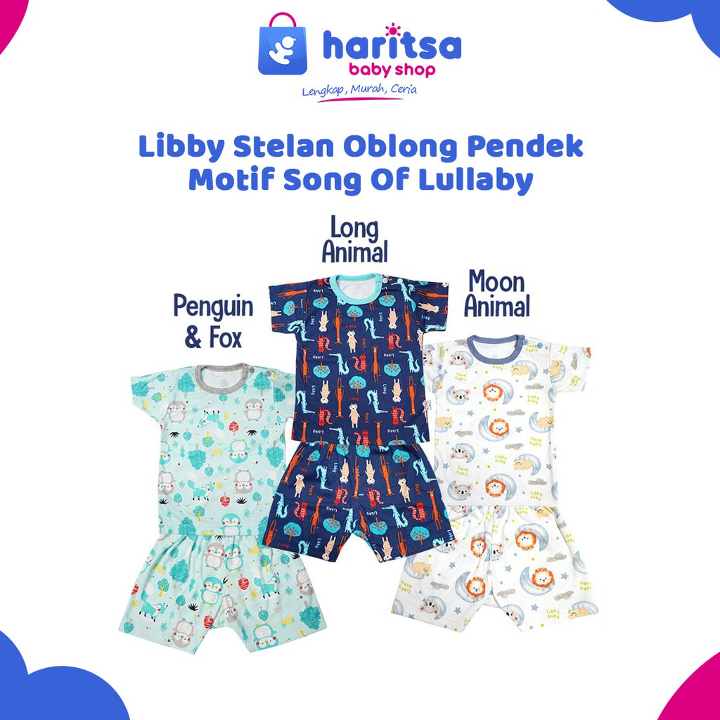 Libby Setelan Oblong Pendek Celana Pendek Motif Song Of Lullaby