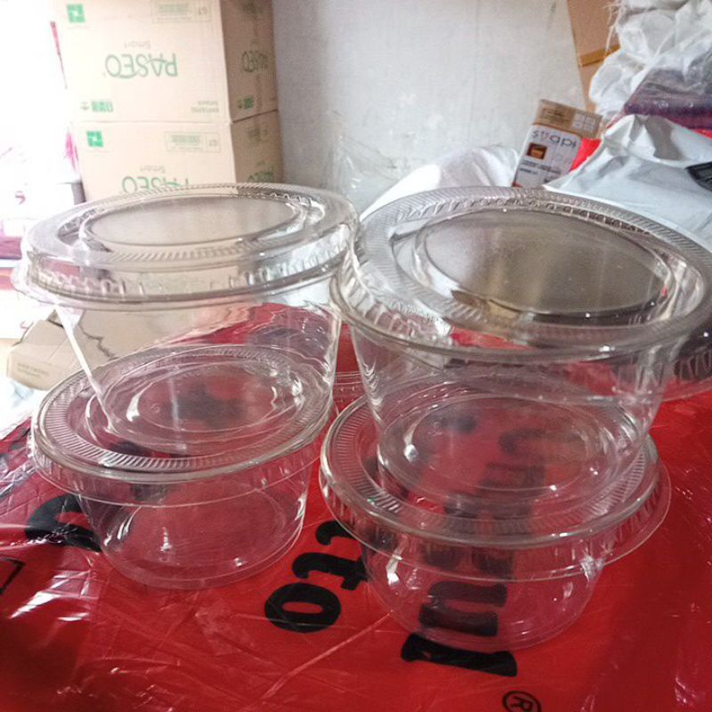 gelas puding kaca bening