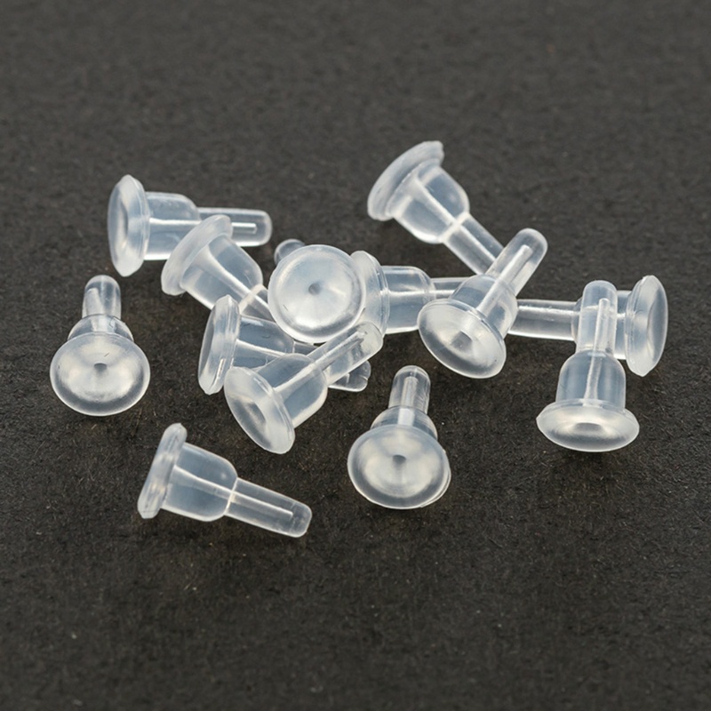 SIY  Non-slip 50x Soft Clear Earring Backings Silicone Rubber Safety Pads Backstops Replacement for Earring Studs Hoop DIY