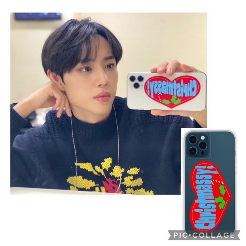 The Boyz Sunwoo christmassy printed phone case custom tipe hp