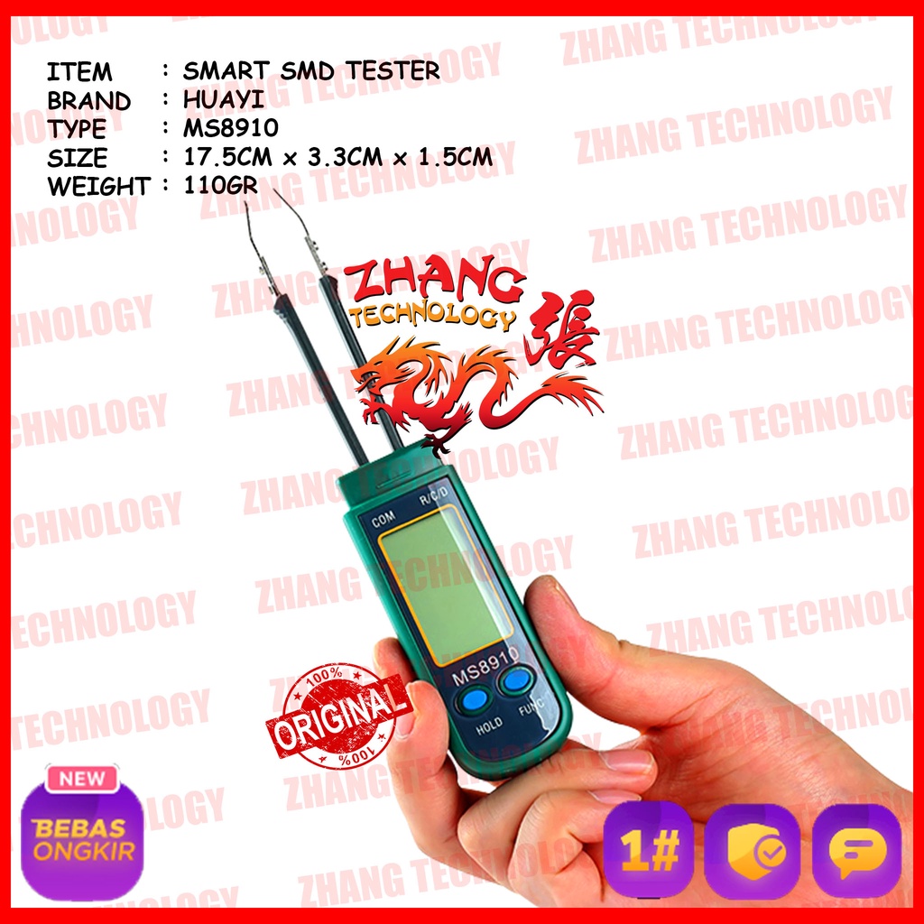 [ ZHANG TECHNOLOGY ] Smart ESR SMD Tester MASTECH HUAYI MS-8910 MS8910 MS 8910 Capacitor Kapasitor R