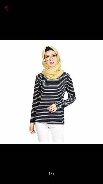 Baju wanita stripe tee L dan xl