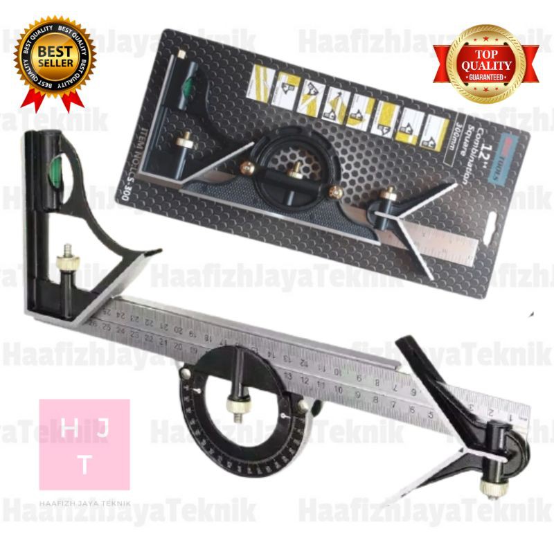 

PENGGARIS SIKU WATERPASS KOMBINASI - Combination Square Stainless Steel Angel Ruler Multifunction