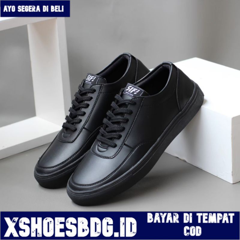 Xshoesbdg.id x Rover Sepatu Formal Casual Pria Kerja Kantor Kulit Sintetis Hitam Polos Original Fashion