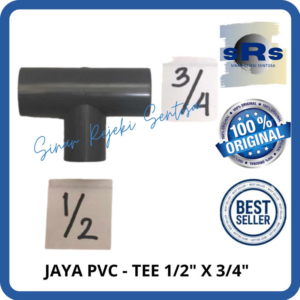 JAYA PVC - TEE 1/2" X 3/4"