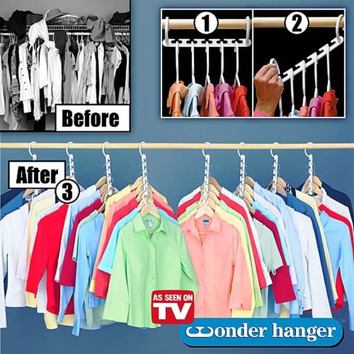 Wonder Hanger Magic Gantungan  Baju Pakaian isi  8 pcs door 
