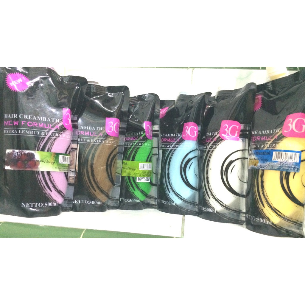 NEW" HAIR CREAMBATH 3G (extra lembut & extra wangi) 500 ml 3G