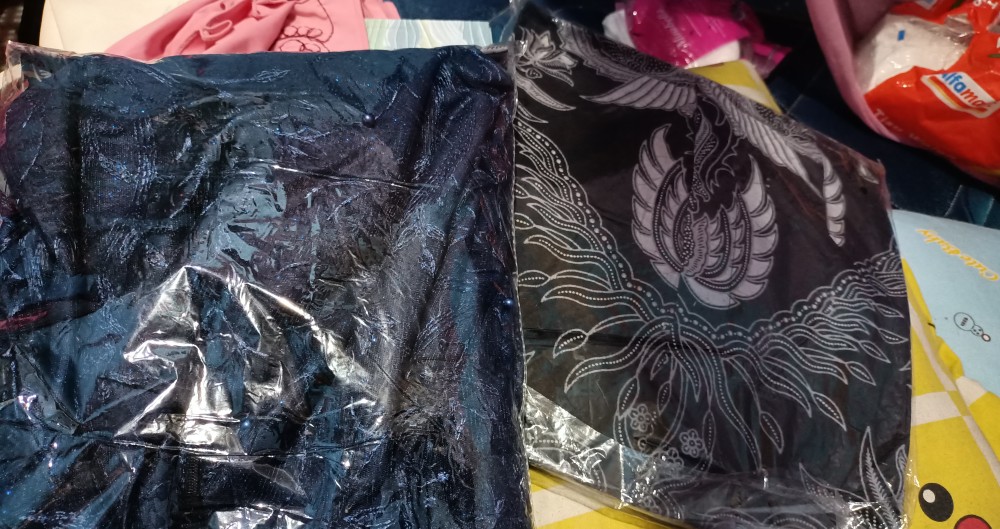 (termurah - Ori & Real Pic!  Warna) Batik Couple Andhini Kebaya Couple Brukat Anabel - Bs073