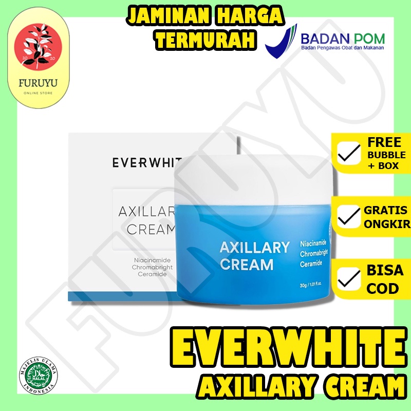 15Gram PEMUTIH KETIAK LEHER LUTUT SELANGKANGAN DAN BOKONG AMPUH PERMANEN BPOM EVERWHITE AXILLARY CREAM KRIM