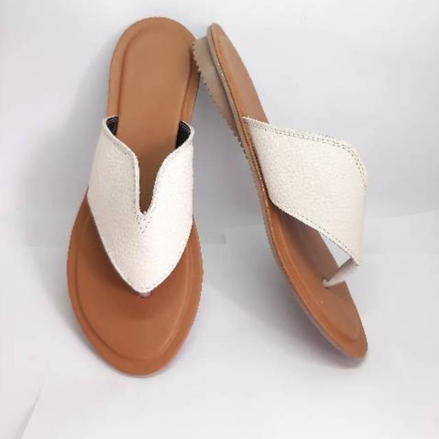  Sandal  wanita teplek  model V kulit asli Shopee  Indonesia