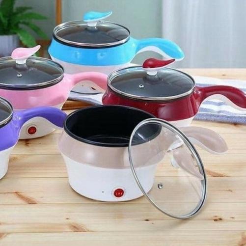 ☃ PANCI ELEKTRIK LISTRIK MASAK GORENG KUKUS STEAM COLOK LISTRIK TEFLON - Merah Muda ✶