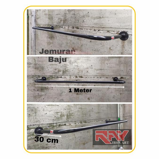 Gantungan Baju Jemuran Dinding Gantungan Serbaguna - Hitam