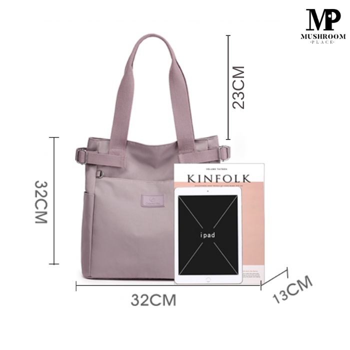 Tas Totebag Cewek Bahan Nilon Warna Pastel Terbaru - Tas Kerja Wanita Kasual Multifungsi - Ladies Shoulder Bag Import Model Korea