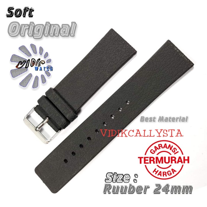 STRAP Tali Jam Tangan Rubber Karet Silicone 24mm 24 MM Kualitas Bagus