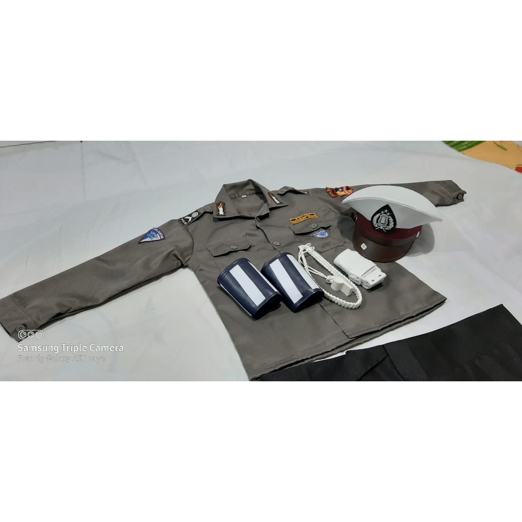 baju polisi anak paket komplit